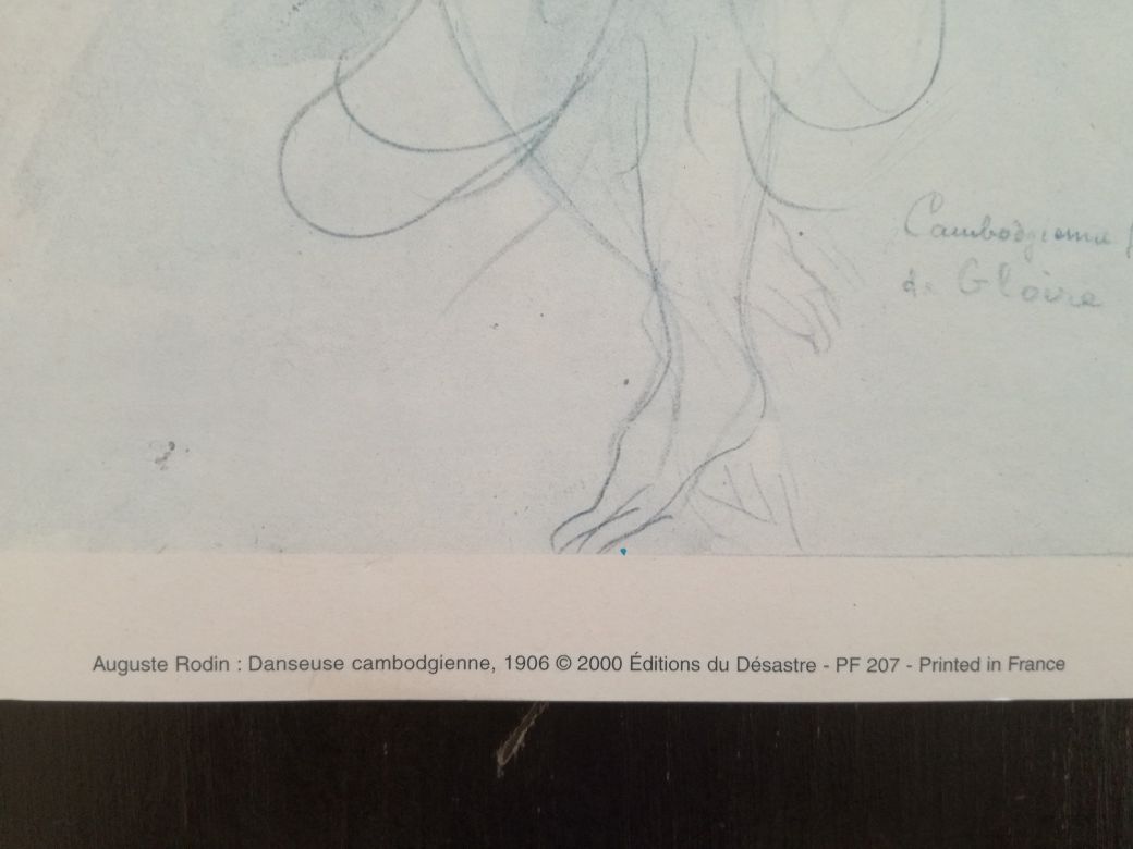 Desenho de August Rodin - Danseuse cambodgienne, 1906