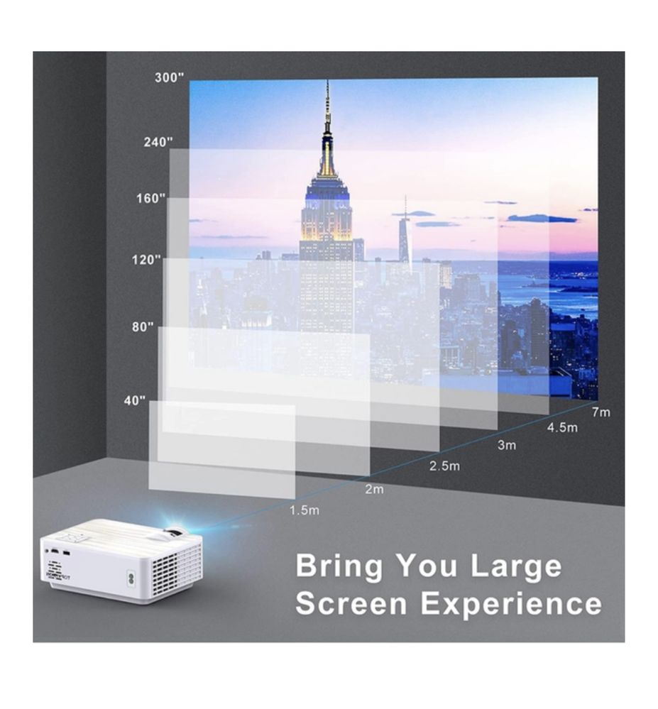 Мультимедійний проектор Topvision T6 HD LED 7000 Лм з динаміками g1