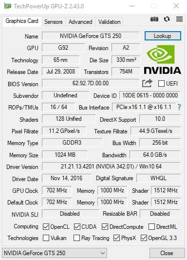 PALIT  GeForce GTS 250 Green / 1024 MB GDDR3 /256bit ( DVI, VGA, HDMI)