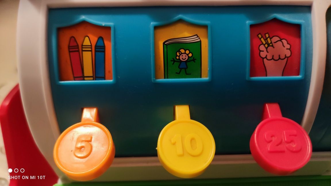 Kasa fisher price z pudełkiem ideał zabawka edukacyjna nauka matematyk