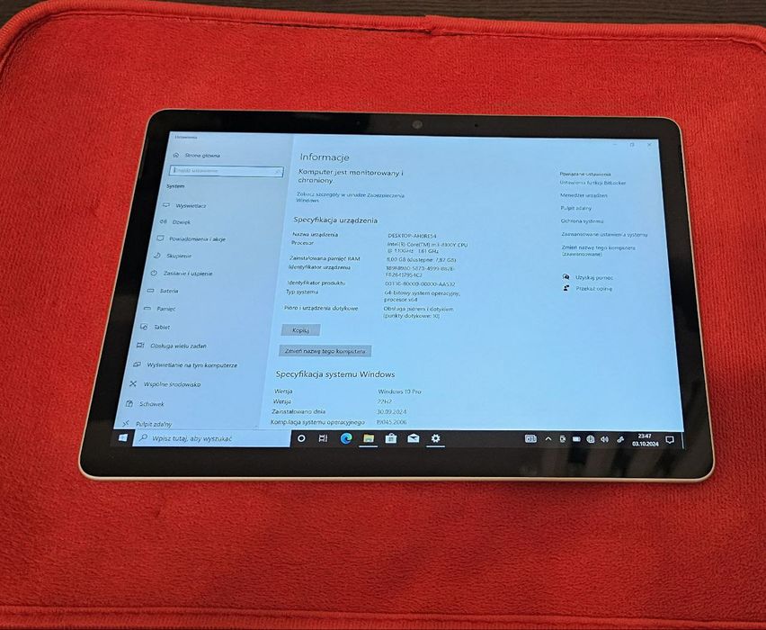 Microsoft Surface GO 2 -  Intel  m3-8100Y/ 8Gb/256Gb/10" LTE moduł