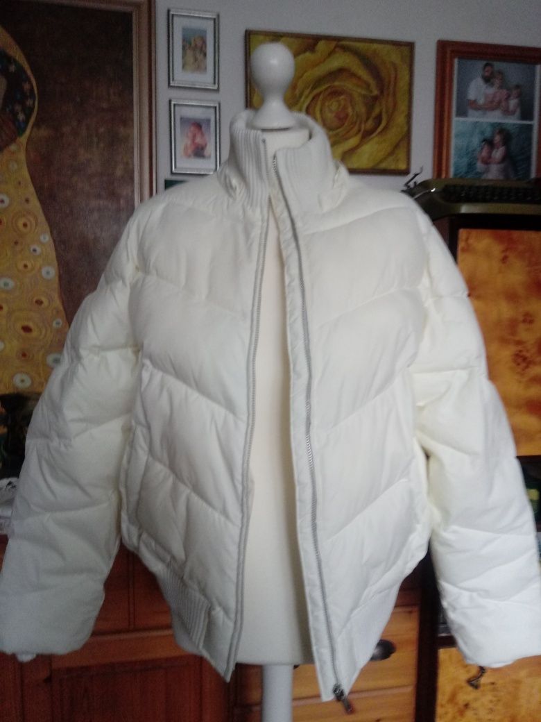 Ciepła, biała kurtka dla niej lub dla niego; rozmiar XL; Marks&Spencer