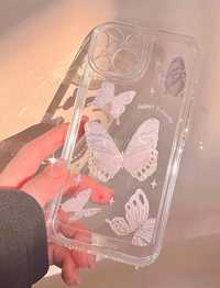Etui Xiaomi Redmi 9 motyle białe transparentne NOWE, NIEUŻYWANE