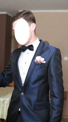 New Men Roland Garnitur Ślubny Granatowy Wełna 176 - 182 cm Smoking