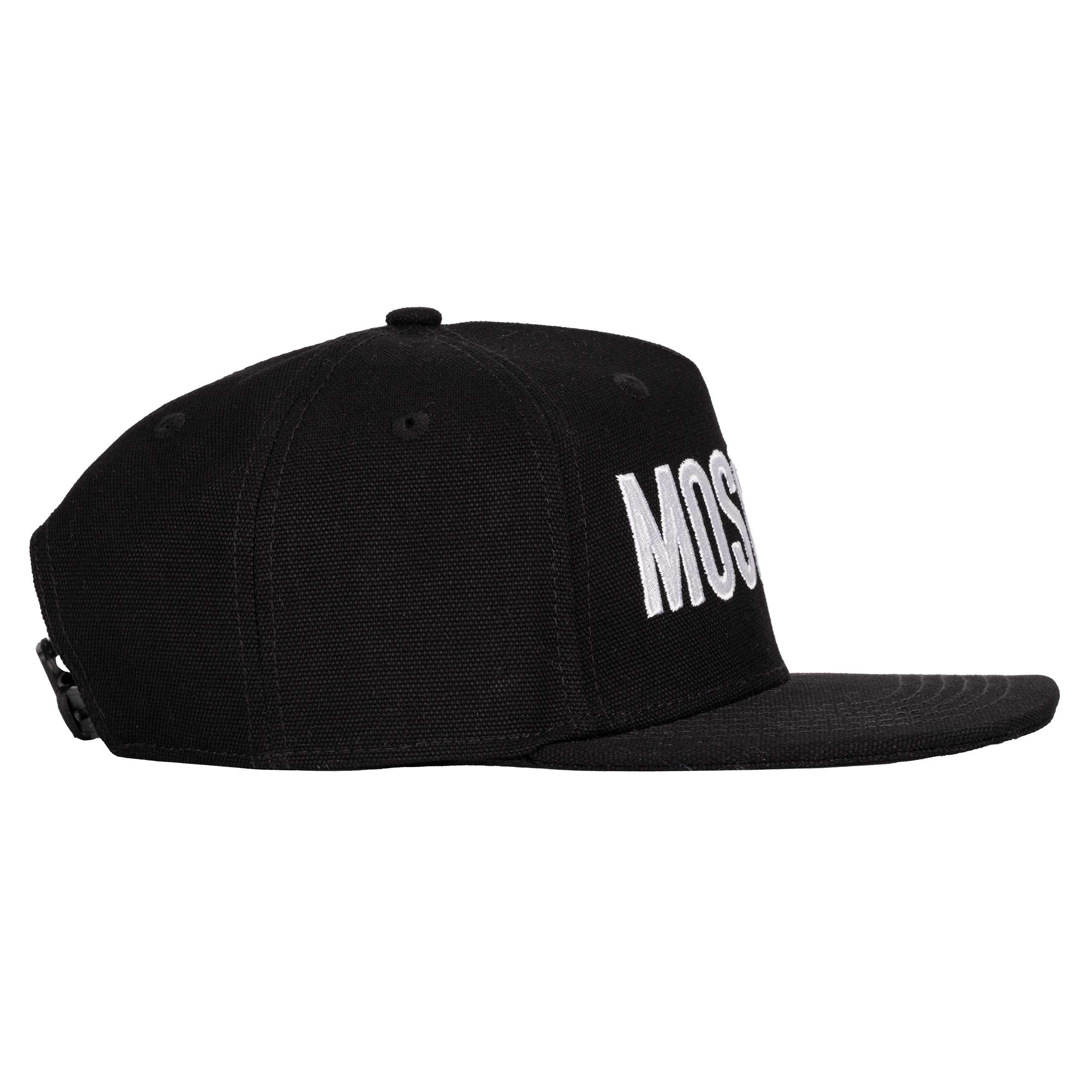 MOSCHINO MILANO luksusowa włoska czapka NERO/WHITE