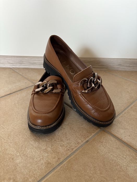 skórzane mokasyny damskie Rylko rozm. 39