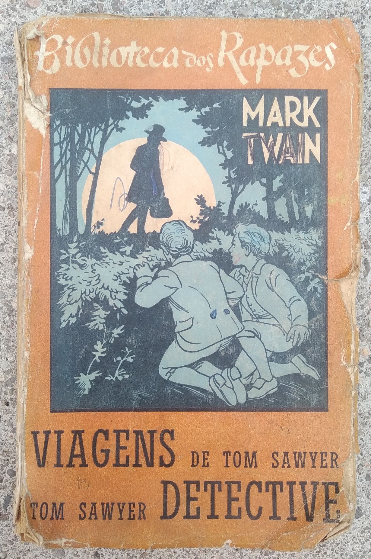 Livro antigo de Mark Twain Biblioteca dos rapazes com Tom Sawyer