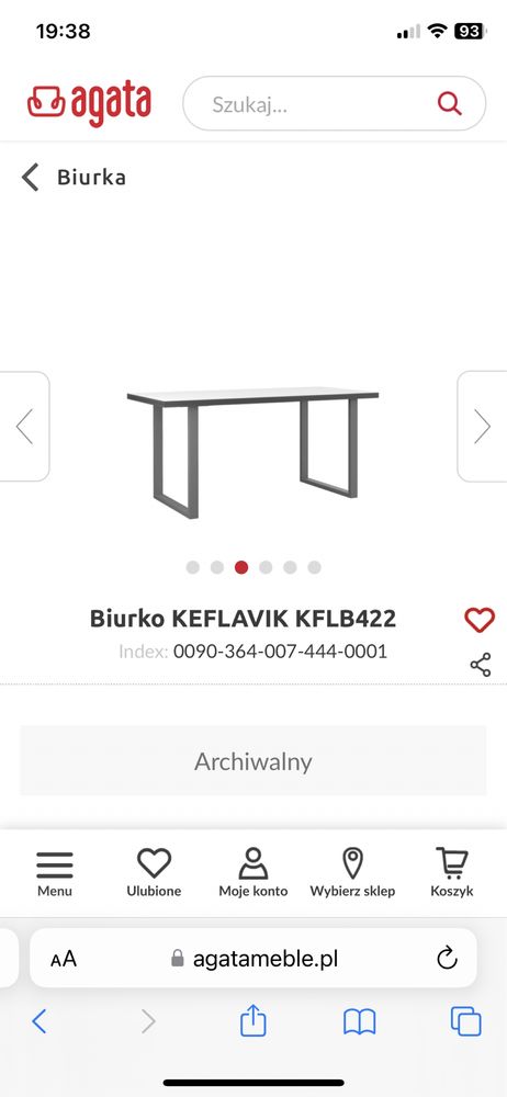 Biurko Keflavik cieżki blat