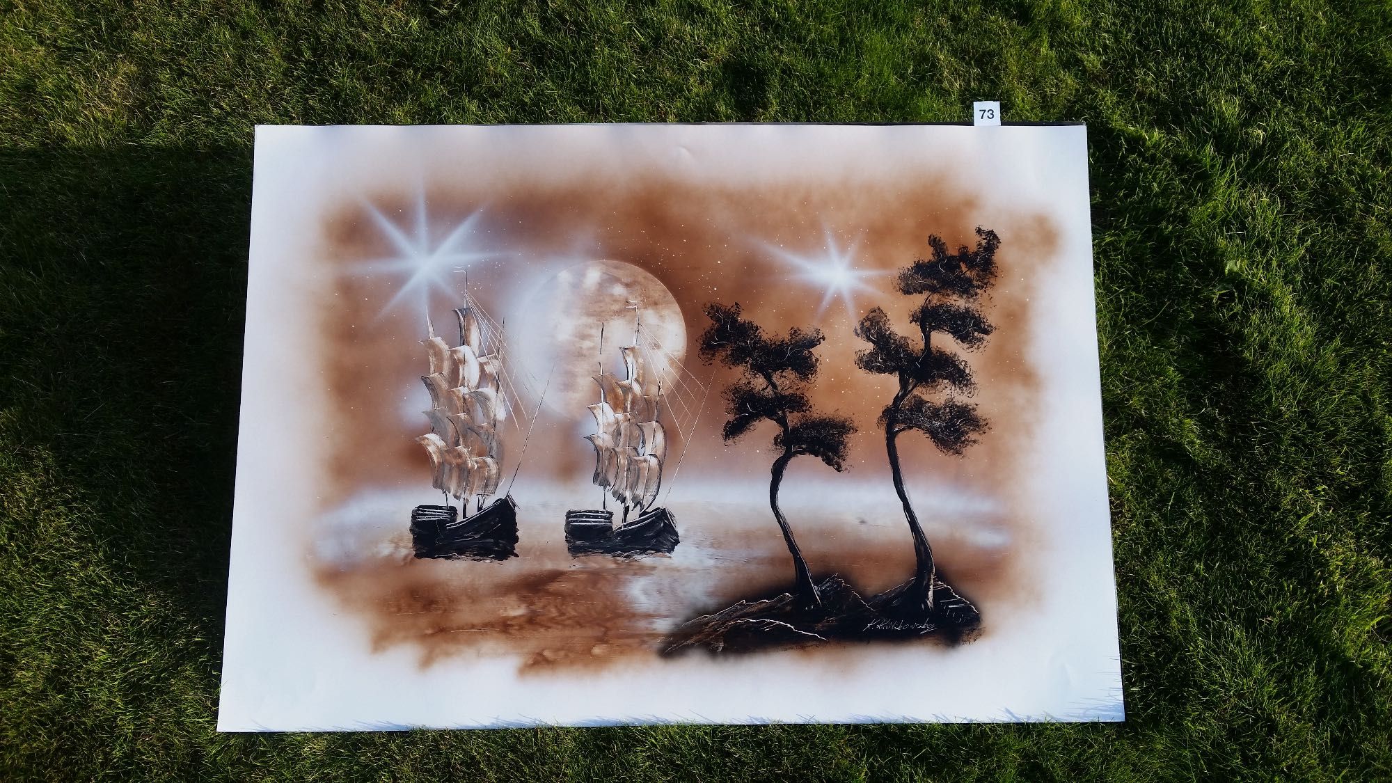 Obraz malowany sprayem 70x100 cm (Klaudia Spray Art)