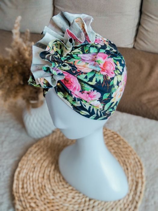 Turban dla dziewczynki w kwiaty