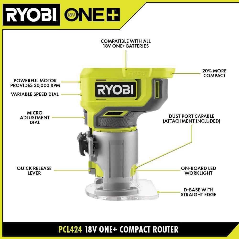Акумуляторний фрезер Ryobi 18V One+ PCL424 (R18TR) новий зі США