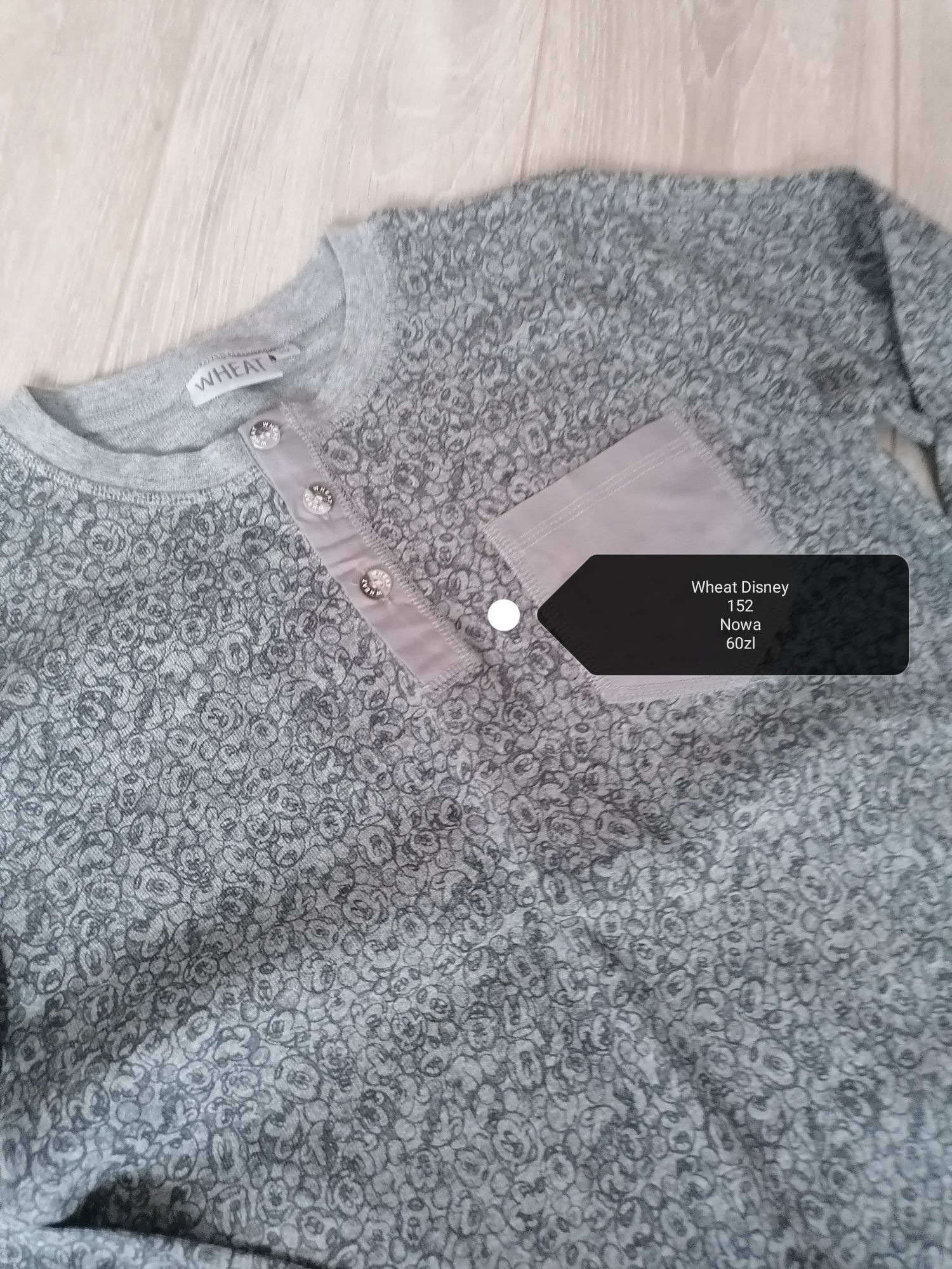 Wheat 152 Mickey Disney Bluzka Henley Nowa