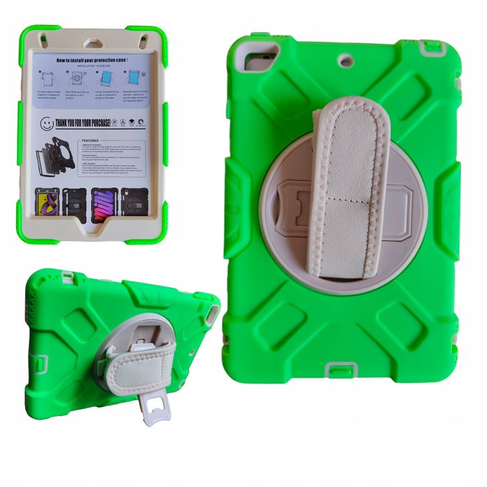 Etui do iPad 9/8/7 10.2" Pancerne z Obrotową Podstawką Zielone