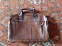 Torba na laptopa 15,6", skóra naturalna NOWA