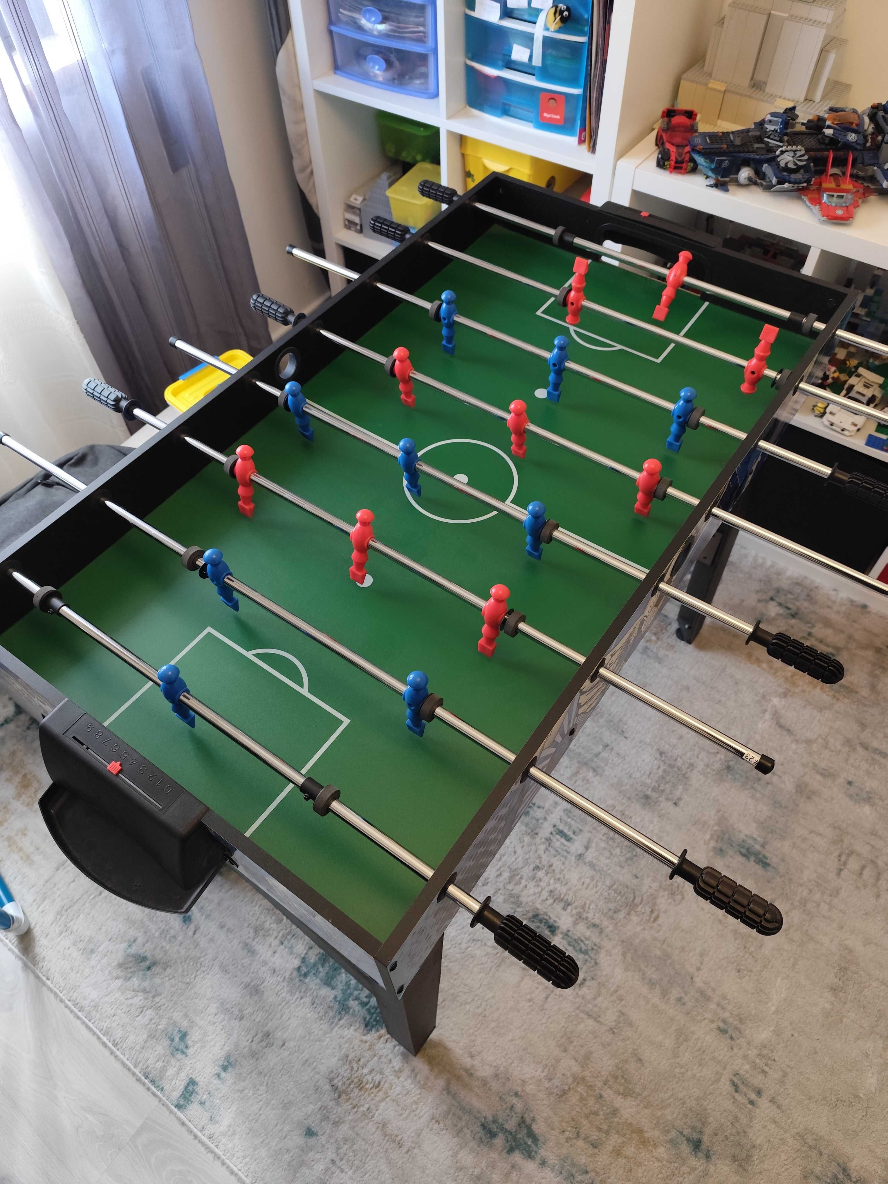 Mesa 4 em 1: Matraquilhos, Bilhar e Air Hockey e jogos tabuleiro