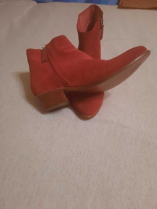 Botki skórzane zamszowe