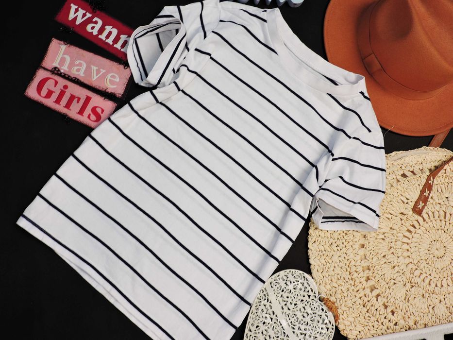 Primark t shirt basic bawełna pasy M