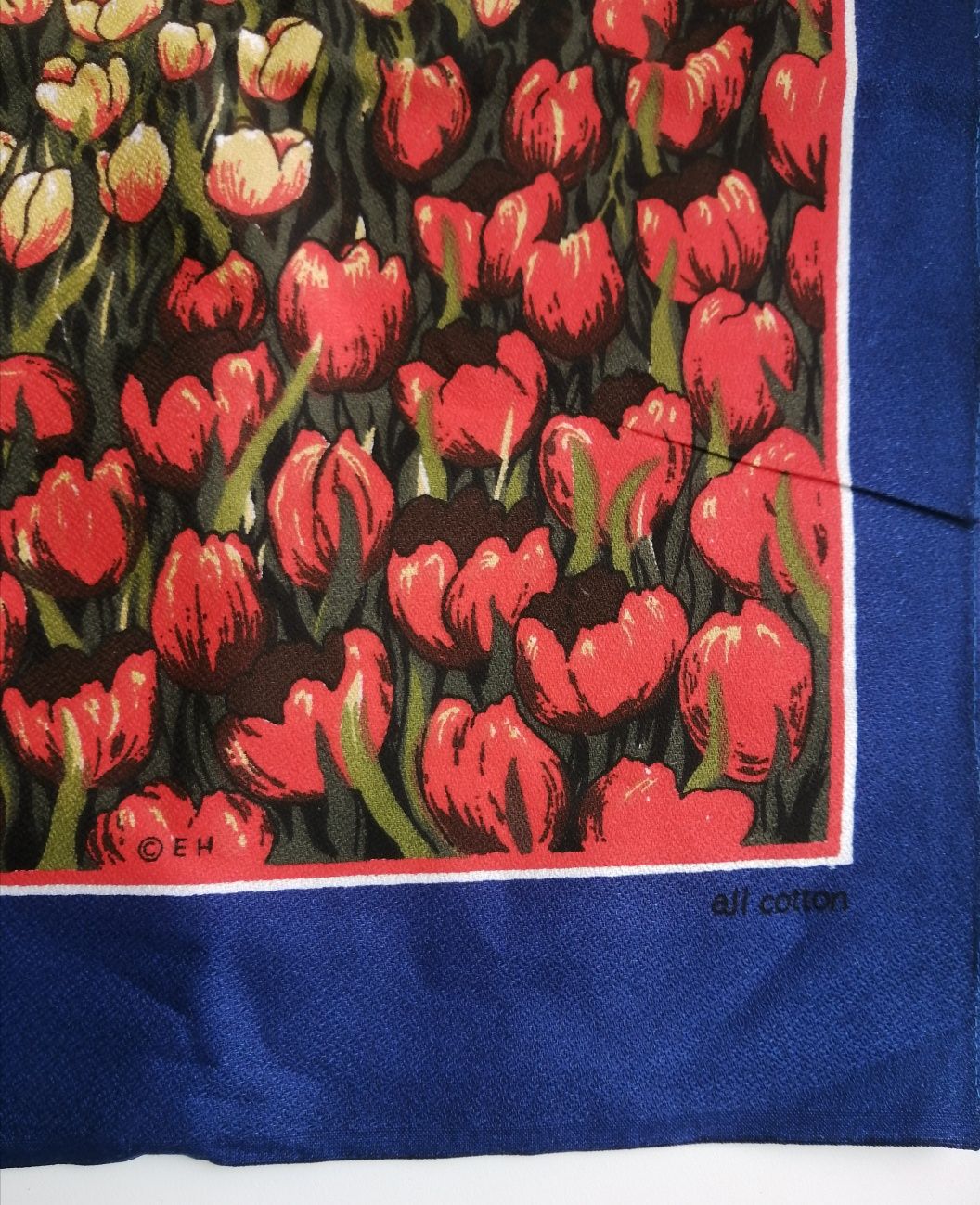 Сувенир винтажный полотенце чайное тюльпаны Прованс декор пейзаж