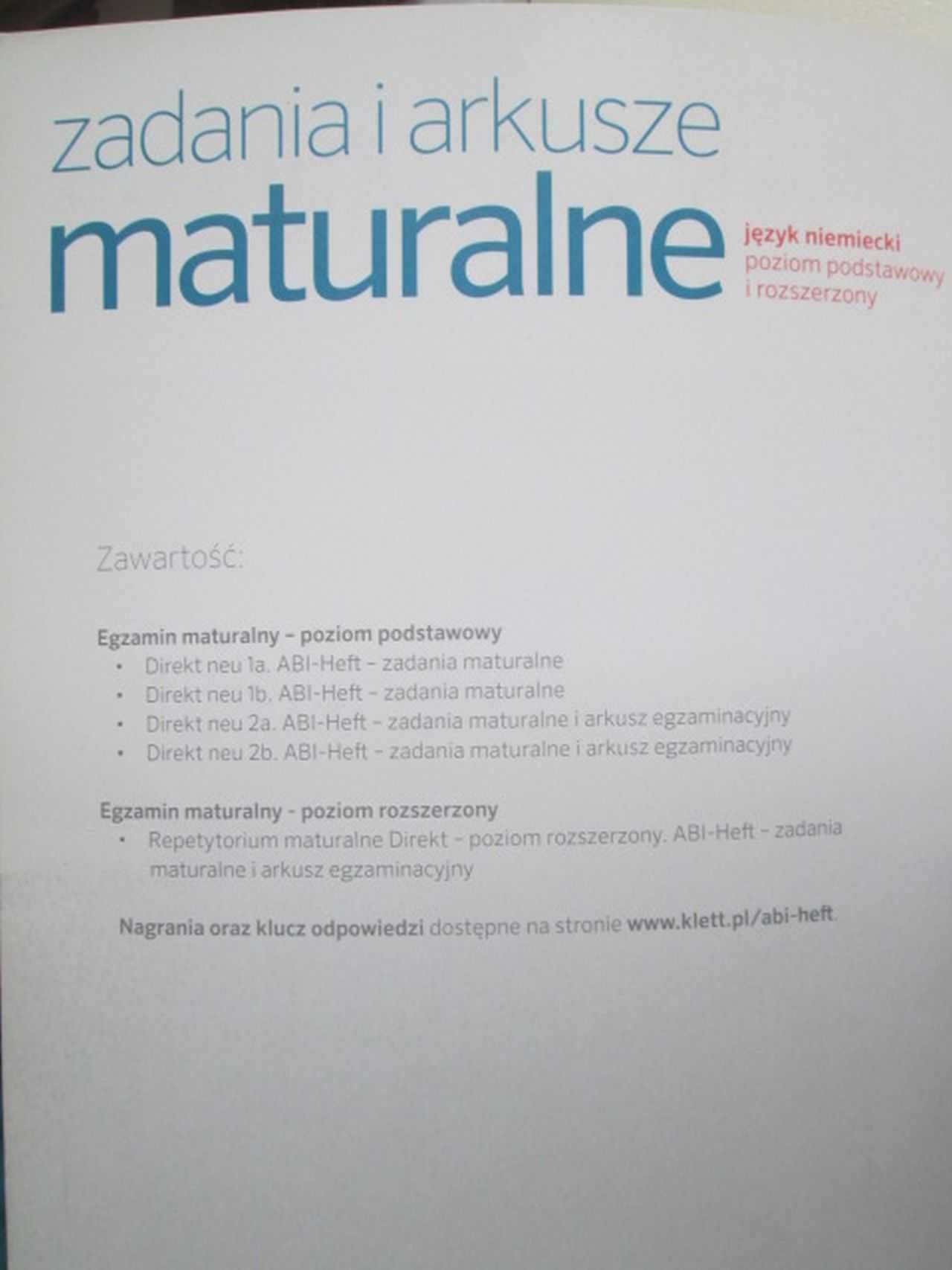 Matura 2015. Zadania i arkusze maturalne Język niemiecki  Direkt.