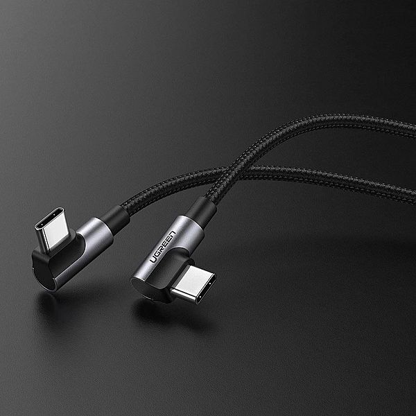Kabel Ugreen US323 kątowy USB-C - USB-C PD QC SCP 3A 480Mb/s 1m - szar
