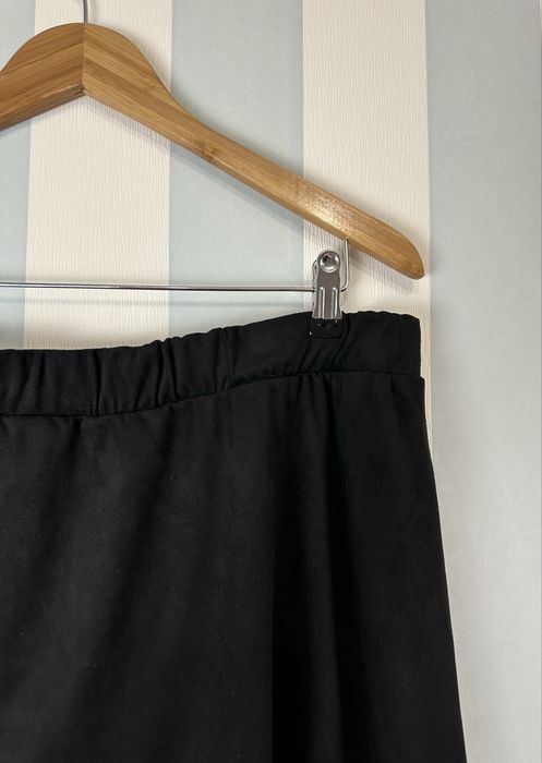 Nowa czarna welurowa spódnica do kolan na gumce 42 XL VRS woman