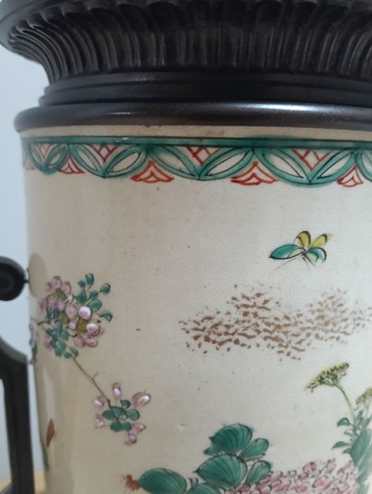 Stara lampa naftowa z majoliki OKAZJA