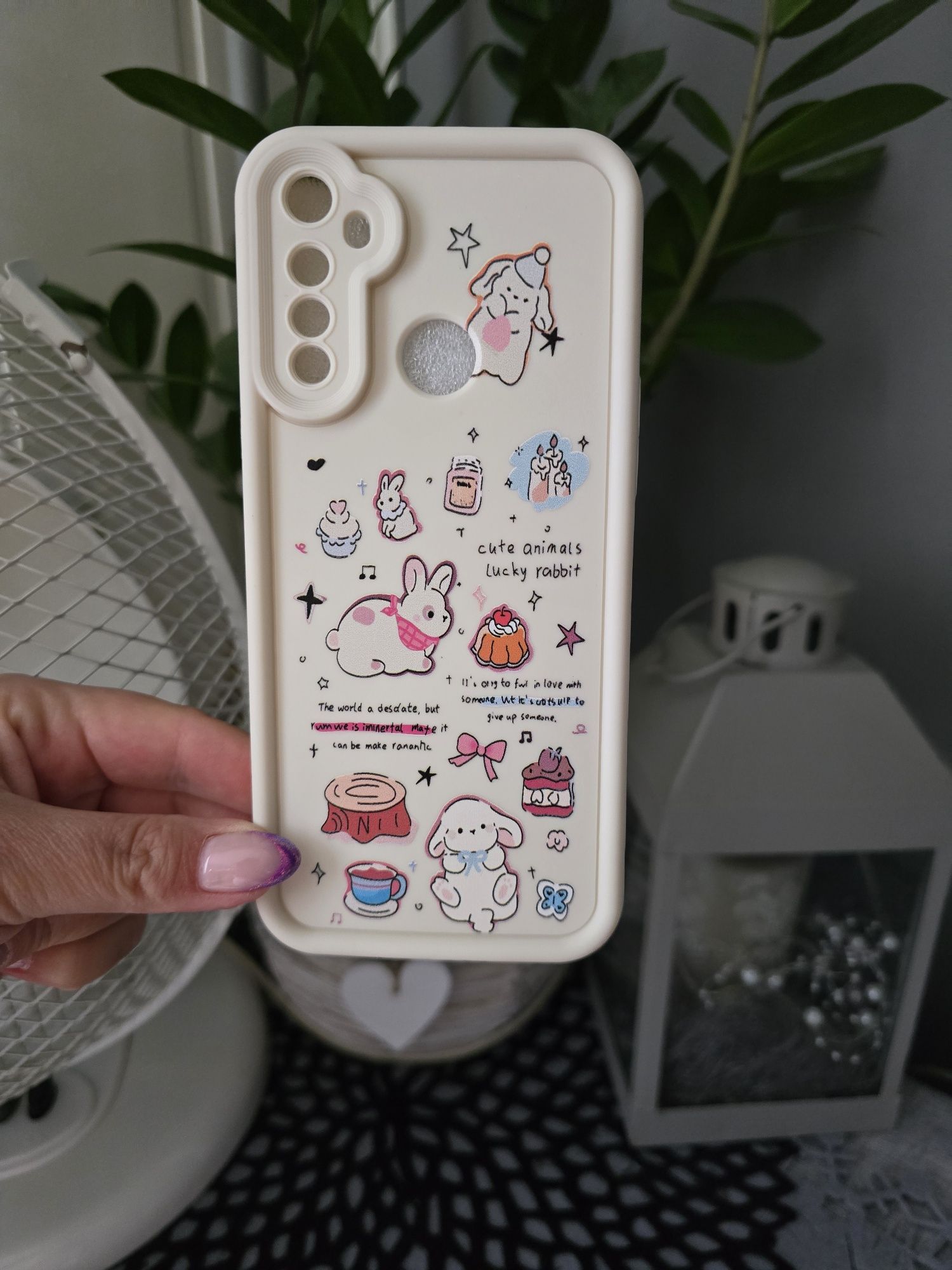 Etui w króliczki do telefonu oppo realme 5 Tyy1113