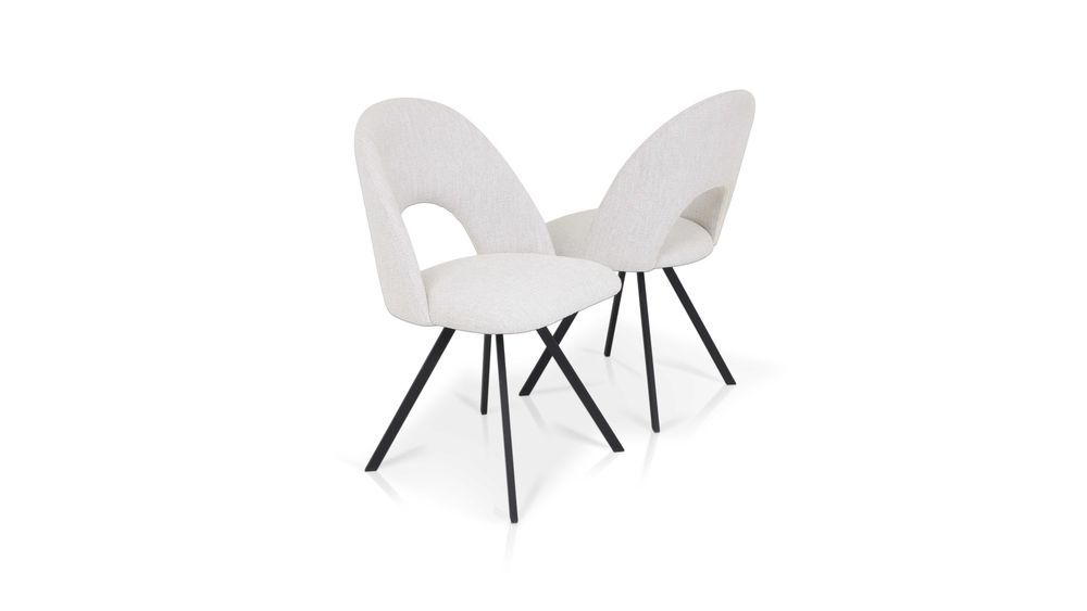 Krzesło tapicerowane z funkcją obrotu na metalowej podstawie Wanat