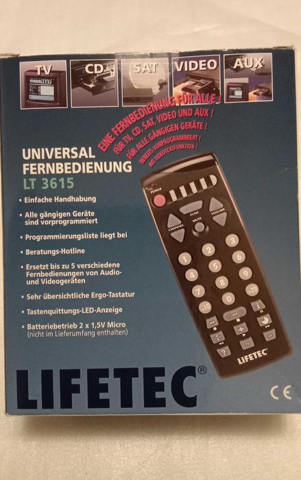 Pilot Uniwersalny Programowalny LIFETEC - Lata 90te z tabelką kodów