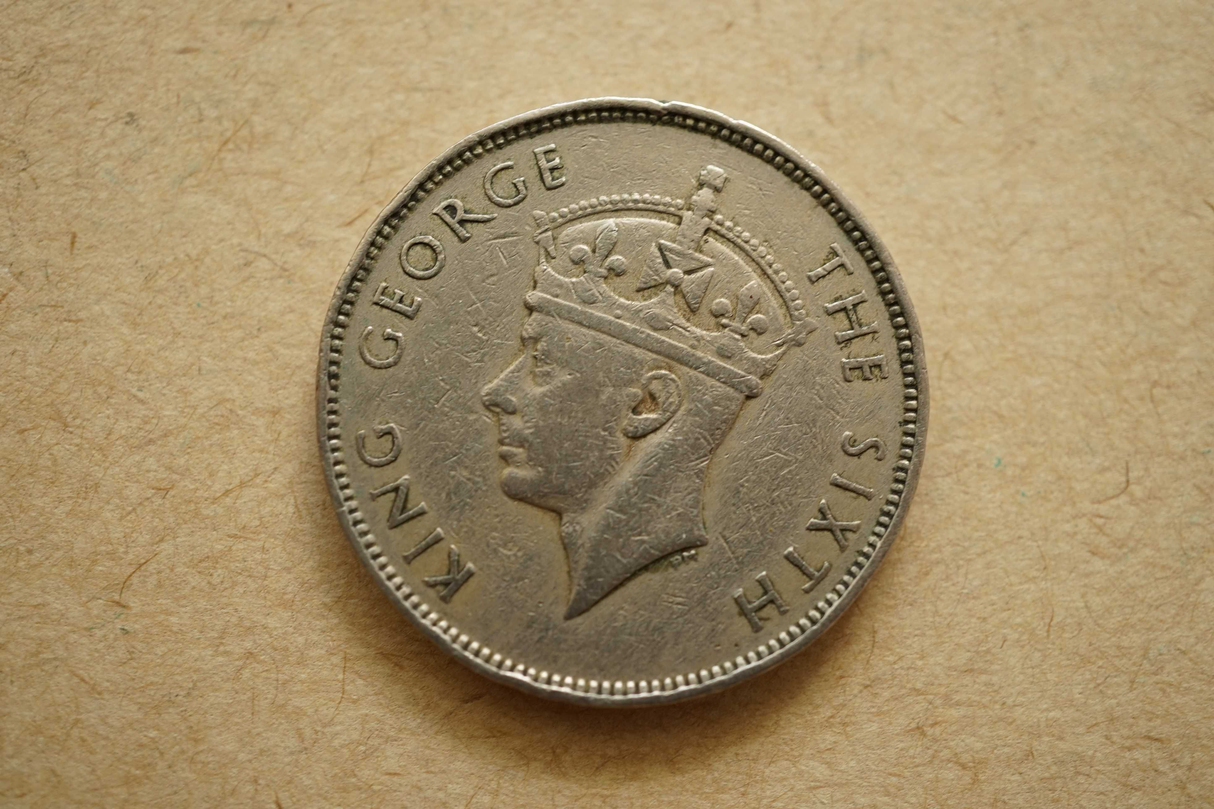 Moeda Maurício de 1 rúpia - Rei George VI - 1950