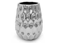 Wazon ceramiczny srebrny dekoracyjny flakon na kwiaty nowoczesny 16cm