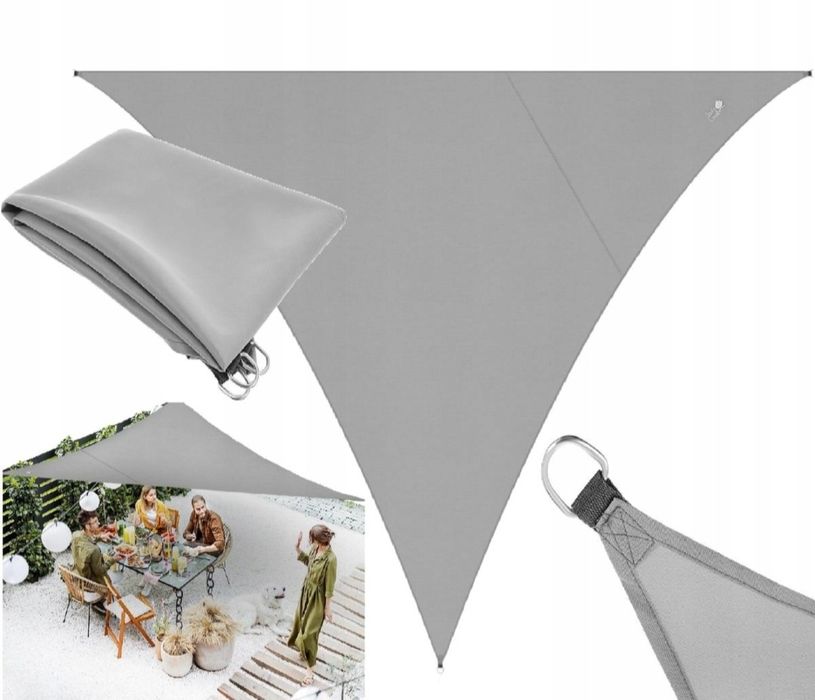 Trójkątny żagiel przeciwsłoneczny na balkon taras 4m x 4m x 3m