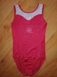 Strój gimnastyczny body cekiny gimnastyka artystyczna 134-146cm