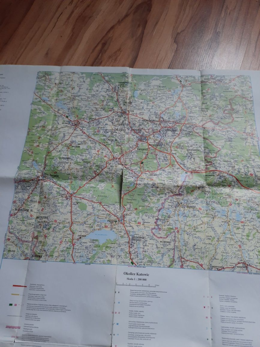 Stara mapa Katowic Katowice 1998 rok