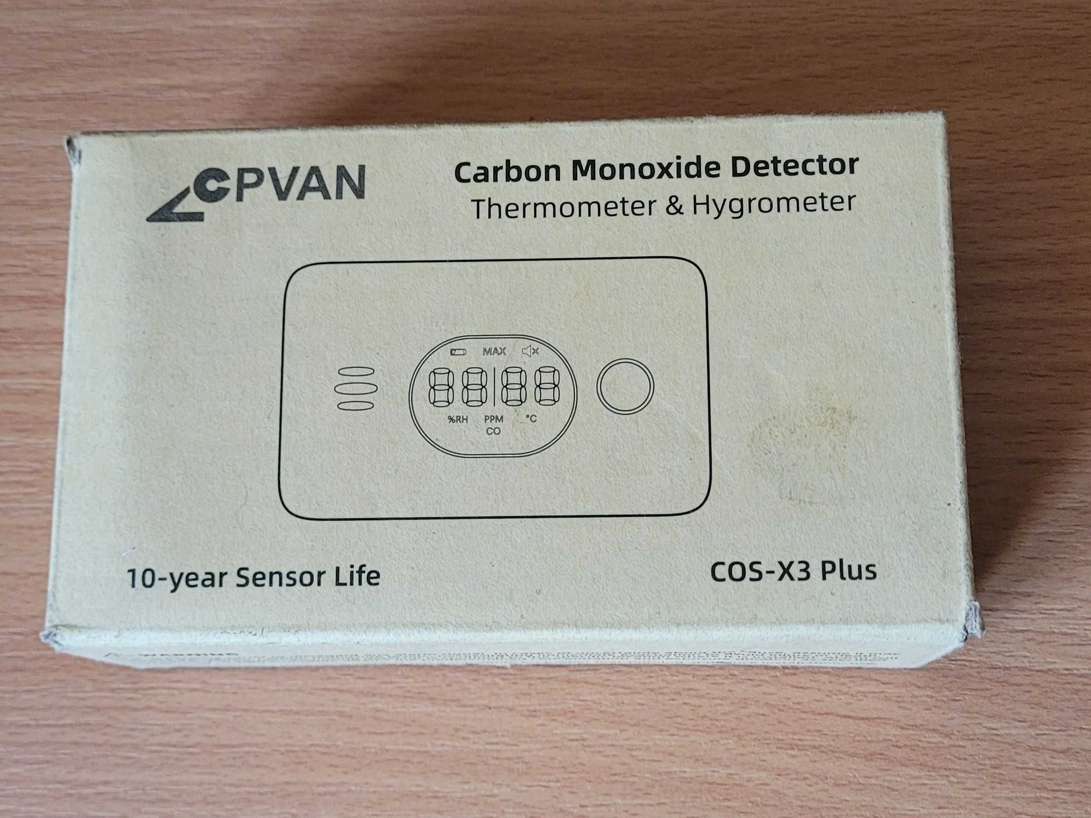 Czujnik tlenku węgla 3w1 detektor CO CPVAN wyświetlacz LCD