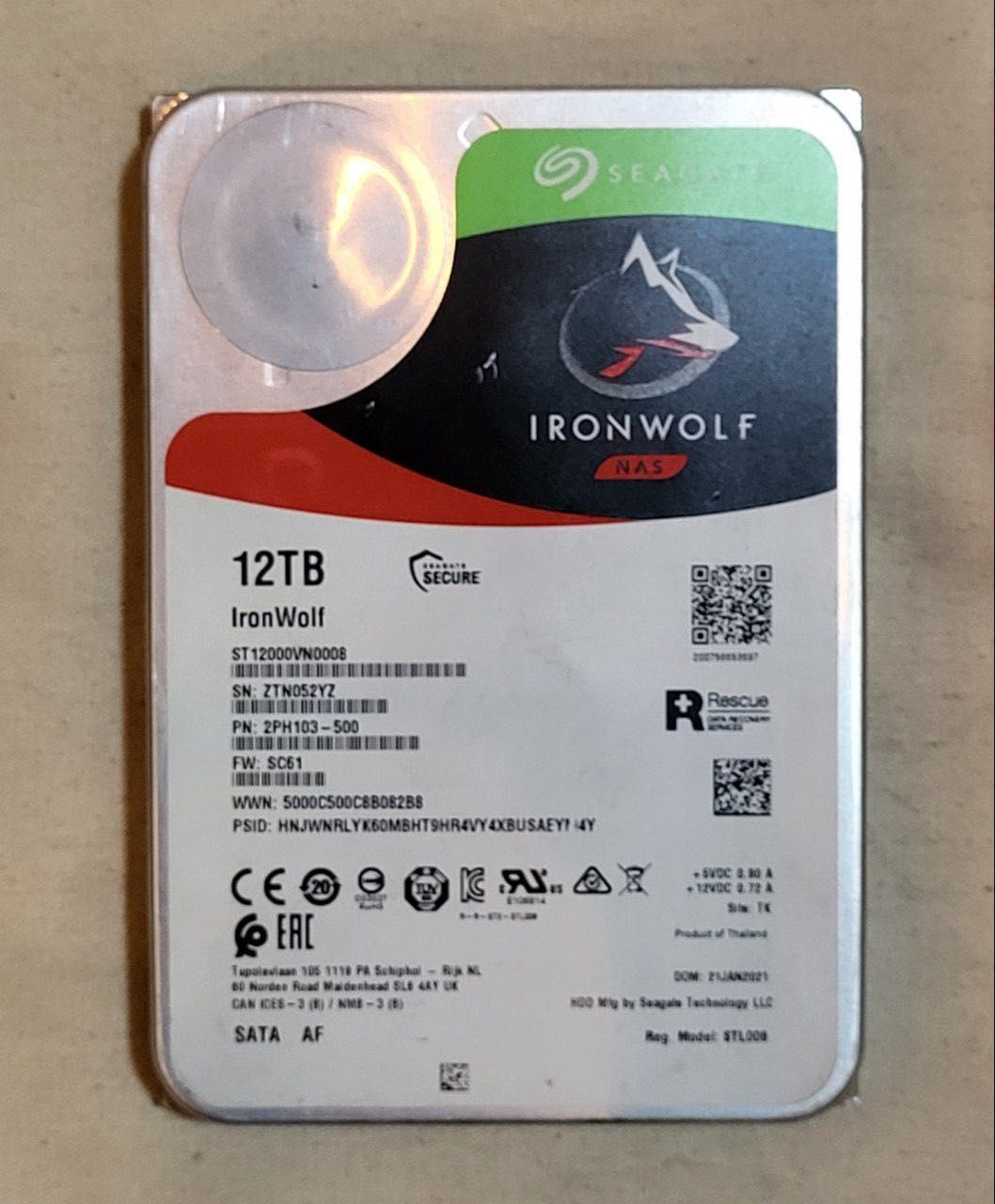 Жорсткий диск Seagate IronWolf NAS 12 TB cmr (не черепичний)