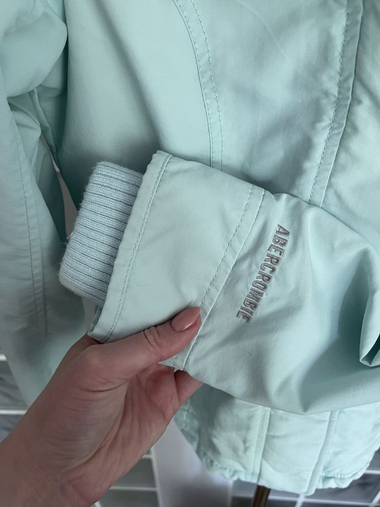 Kurtka Abercrombie wielosezonowa S damska miętowa turkusowa wiosenna