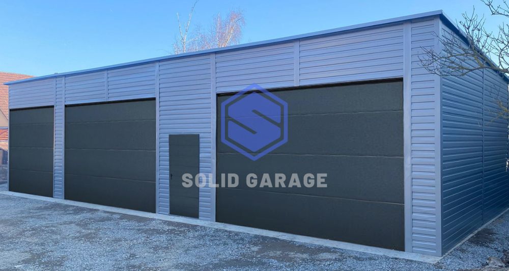 Blaszany garaż 12x6m hala garaz podwyższony brama segmentowa na wymiar