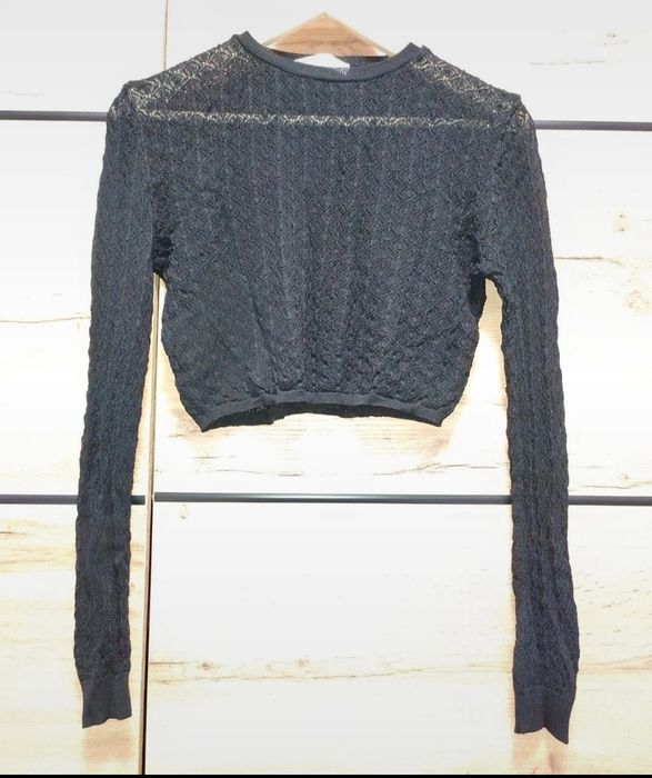 Żakardowy Crop top w rozmiarze S marki Zara