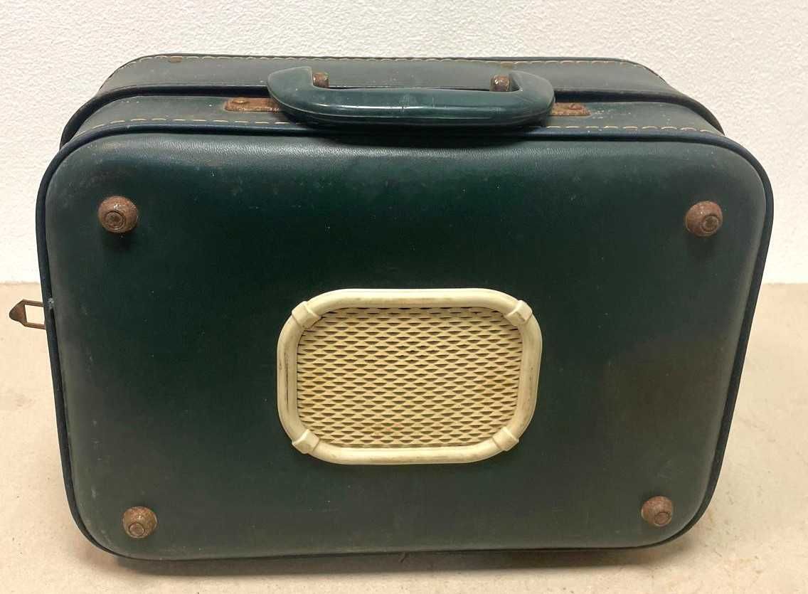 Vintage, mala de mão com Gira Discos