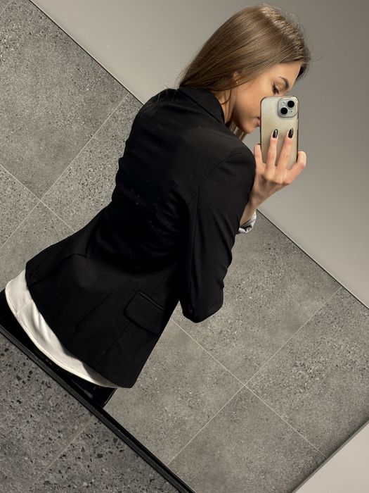 Klasyczny czarny żakiet marynarka elegancka biurowa do biura jak nowa