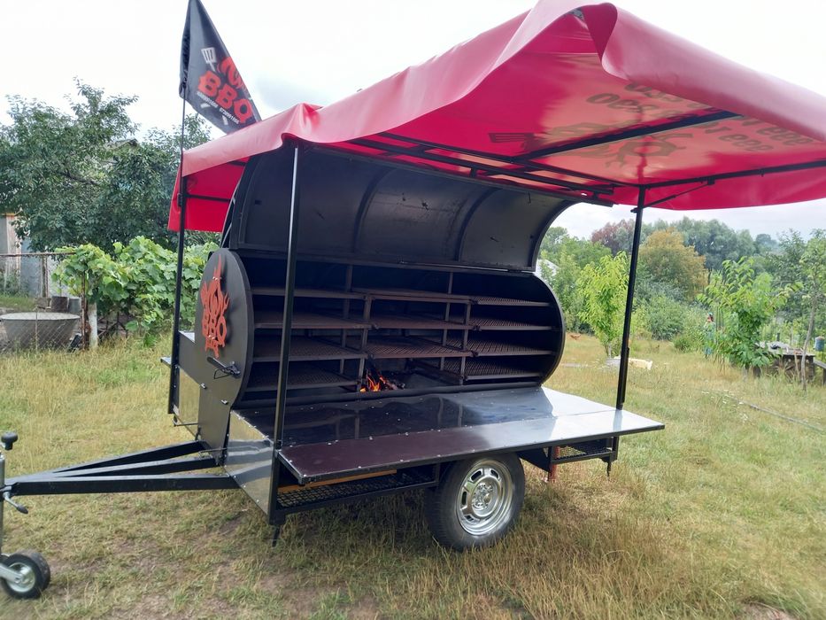Барбекю бочка на прицепе Мангал на прицепе Барбекю бочка на пречіпі