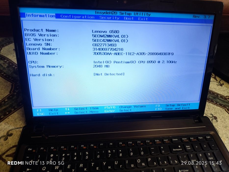 Продам LENOVO G580 на запчасти или под восстановление