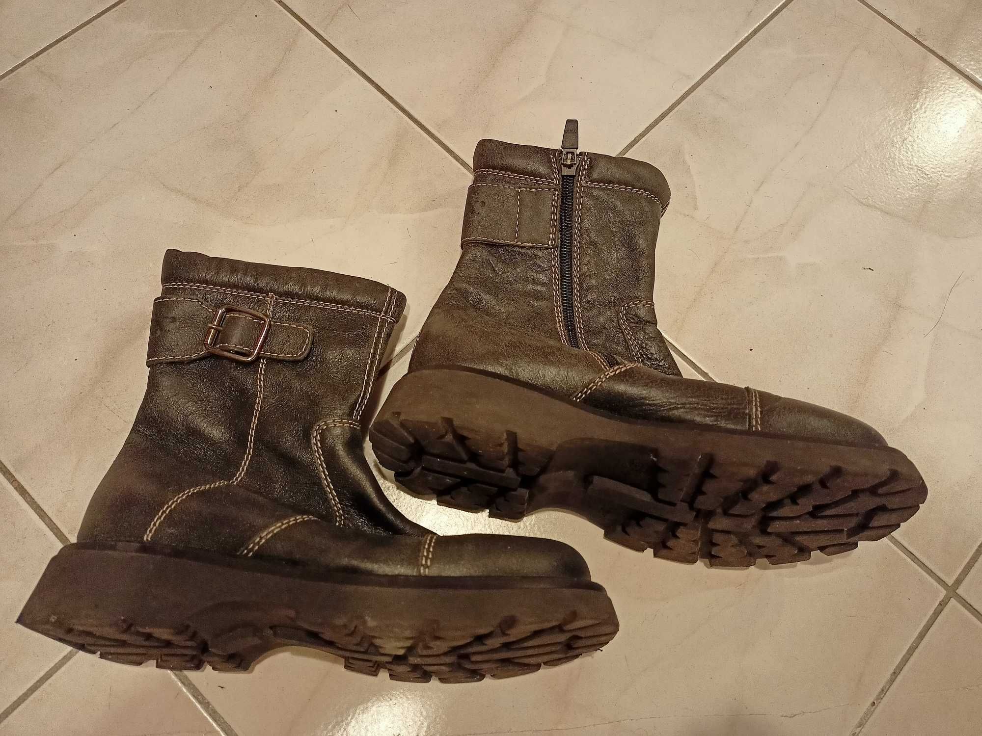 Buty 35 czarne zimowe, jak motocyklowe, nieużywane, fajne