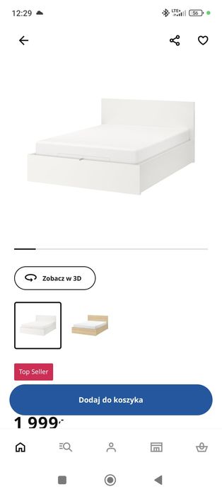 Łóżko Ikea malm 160x200 białe