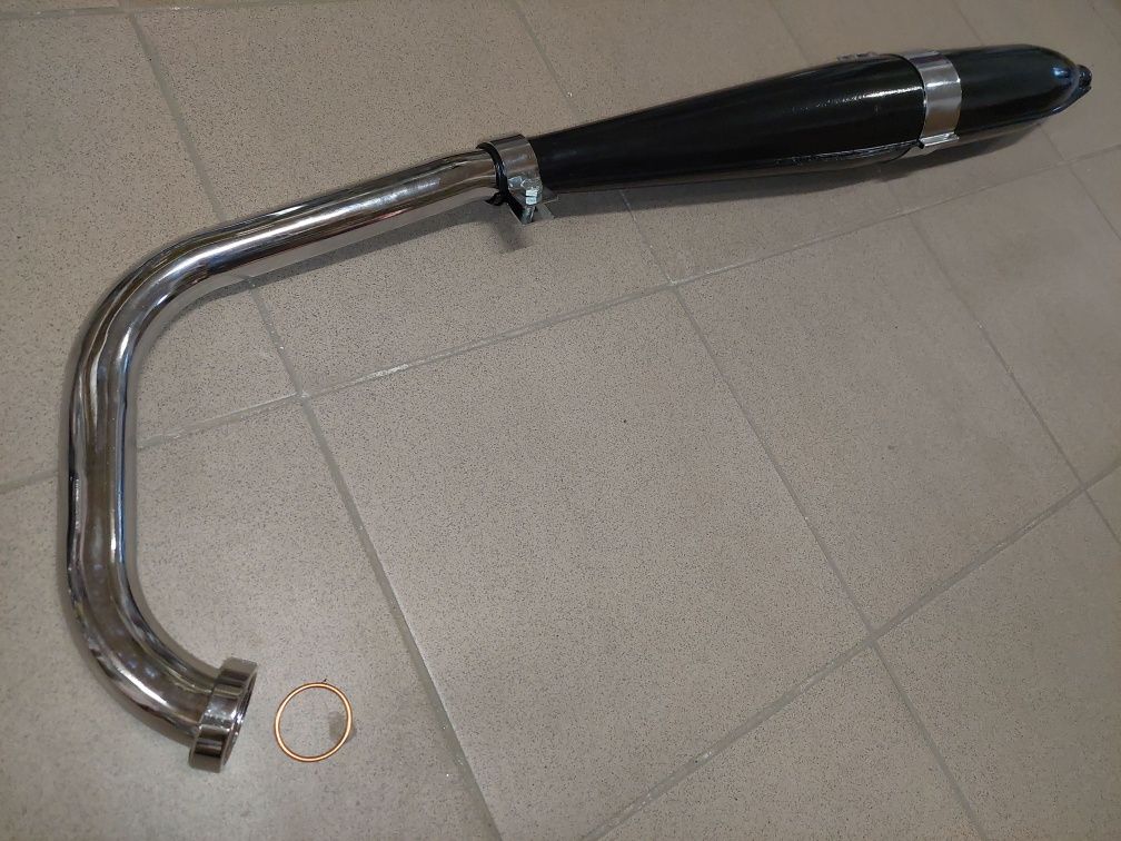 Nowy kpl wydech rura tlumik kolanko wsk 125 b3 jednoramowa pl