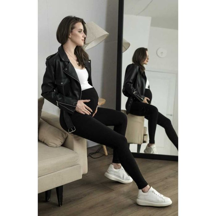 Лосини/легінси чорні на хурті для вагітних