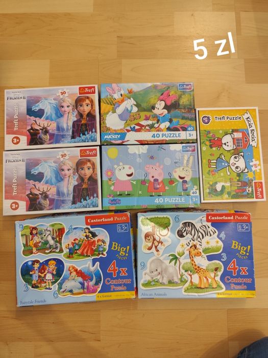 Puzzle, psi patrol, świnka Peppa i inne