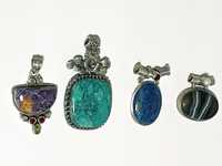 4 fantásticos pendentes em prata com pedras preciosas - preços indiv.