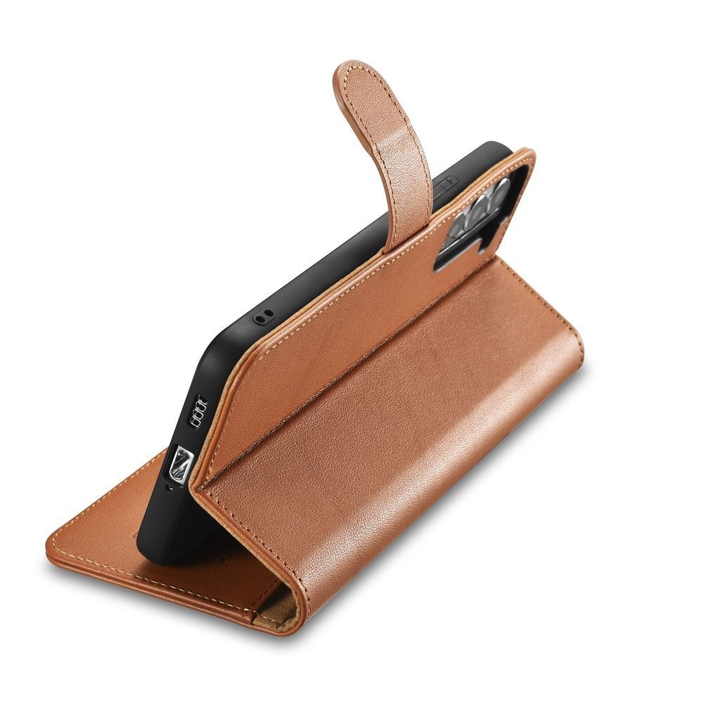 Etui Icarer Haitang Leather Wallet Samsung Galaxy S22 Plus Brązowy